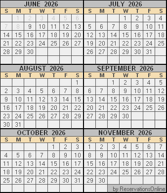 On-line reservation calendar